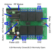 DC Power Dry Contact RF Radio Remote Control System With 6 Transmitter And 1 Receiver (Model 0020293)