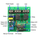 One-Control-Six 433MHz AC RF Wireless Relay Switch With 1 12 Channel Transmitter And 6 2CH Receivers (Model 0020356)