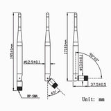 433Mhz Rubber Antenna 5dBi SMA Male 195MM For RF System (Model 0020921)