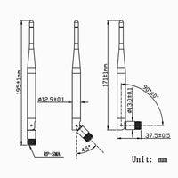 5dBi 2.4G WiFi Omnidirectional Antenna SMA Male For Router IP Camera (Model 0020919)