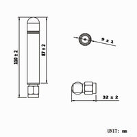 433Mhz Rubber Antenna 2.5dBi SMA Male 110MM For RF System (Model 0020922)