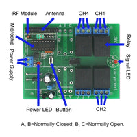 433.92MHz DC Power Normally Open/Normally Closed Wireless Remote Control (Model 0020382)