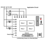 Remote Control Of Multiple Electronic Devices With Four Dry Contacts Relays Outputs (Model 0020248)