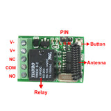 DC 4-12V Mini Wireless Remote Control System with 5A Relay Output (Model 0020647)