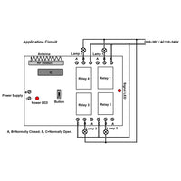 4Way AC Power 10A Maximum Load Current Dry Contacts Outputs Radio Remote Control Receiver (Model 0020401)