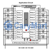 12 Remote Controls Control 12CH 433.92Mhz Dry Contact Receiver Radio Remote Control System (Model 0020192)