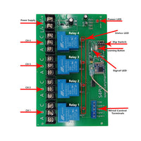 5000M Long Distance Waterproof DC Power Input Receiver With 4 CH 30A High Power Dry Relay Outputs (Model 0020108)